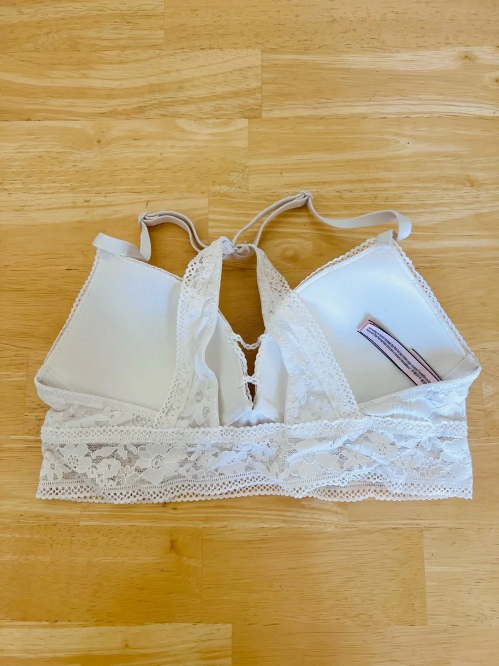 Victoria's Secret White Lace Longline Bralette M